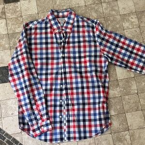 J. Crew Men's Plaid Shirt - Red, Blue, White